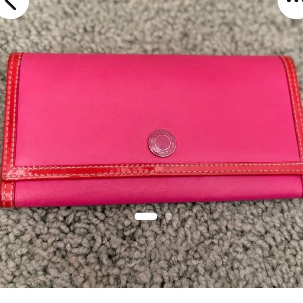 Coach Pink Red Women's Wallet 12.5" x 4"